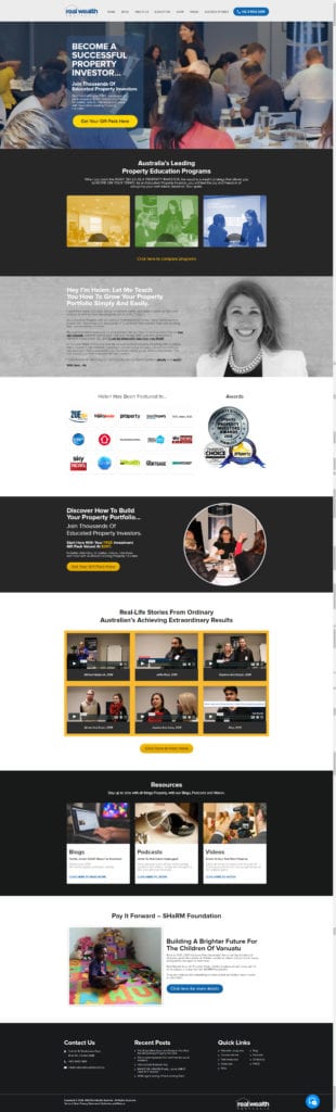 real wealth australia new website screenshot